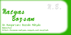 matyas bozsan business card