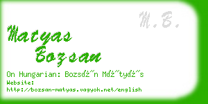 matyas bozsan business card